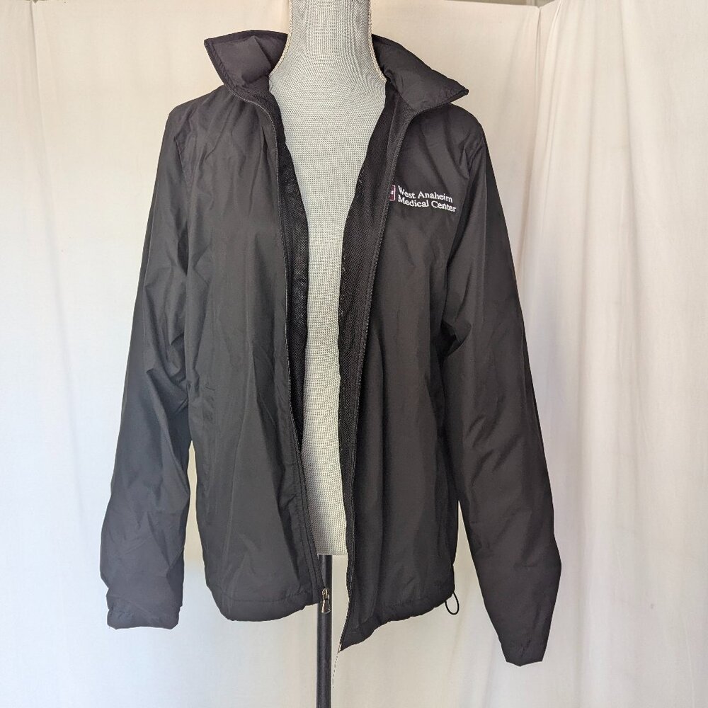 NWT Tri Mountain hooded health care rain Resistant windbreaker drk gray jacket S